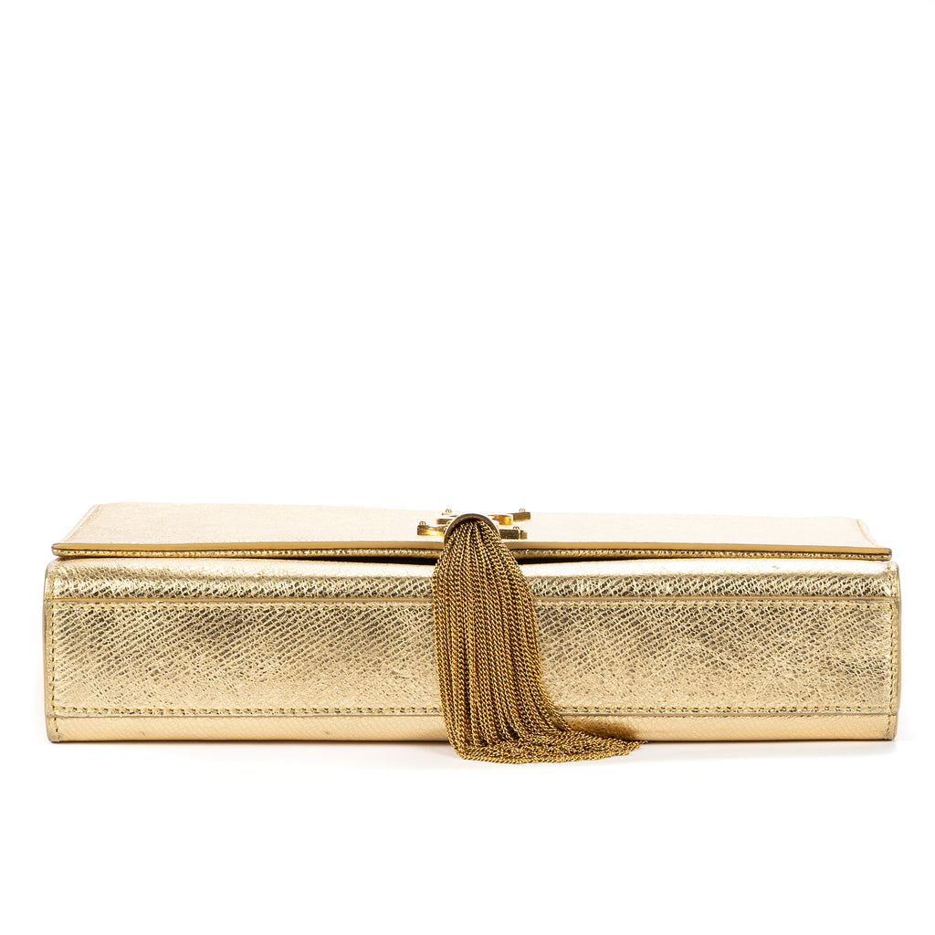 Shoulder Bag Medium Kate Wallet on Chain Medium Metallic Gold Pebbled Calfskin Leather
