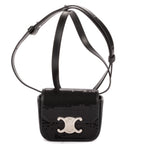 Shoulder Bag Mini Claude Mini Black Sequin Calfskin Leather