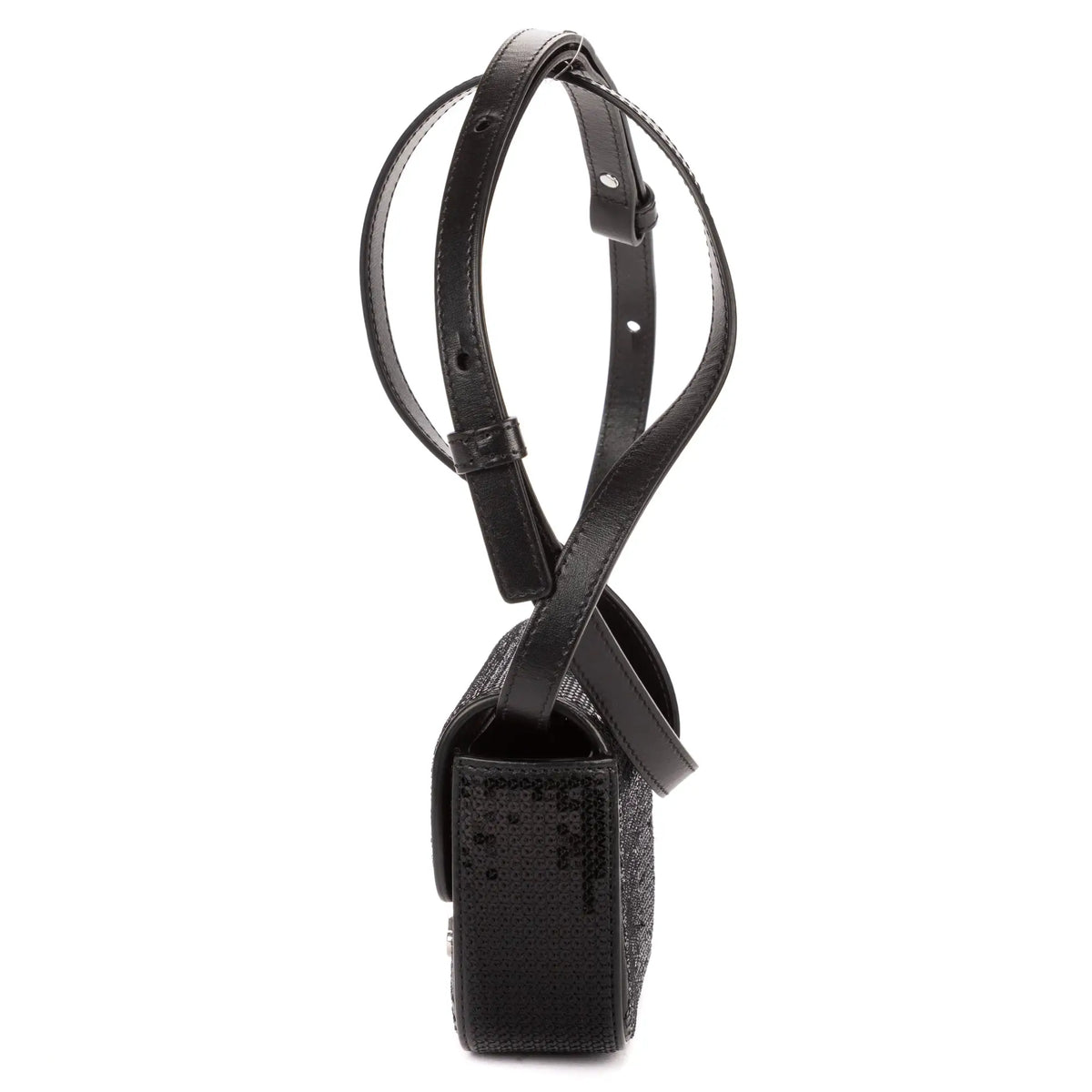 Shoulder Bag Mini Claude Mini Black Sequin Calfskin Leather