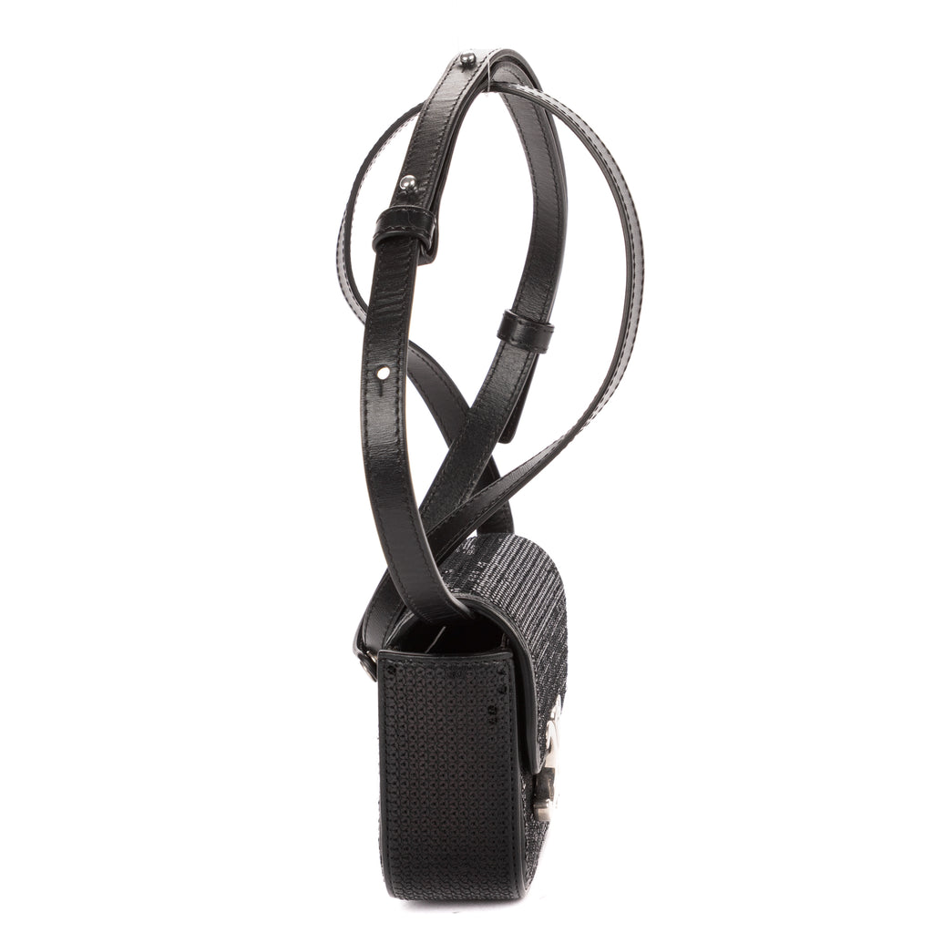 Shoulder Bag Mini Claude Mini Black Sequin Calfskin Leather