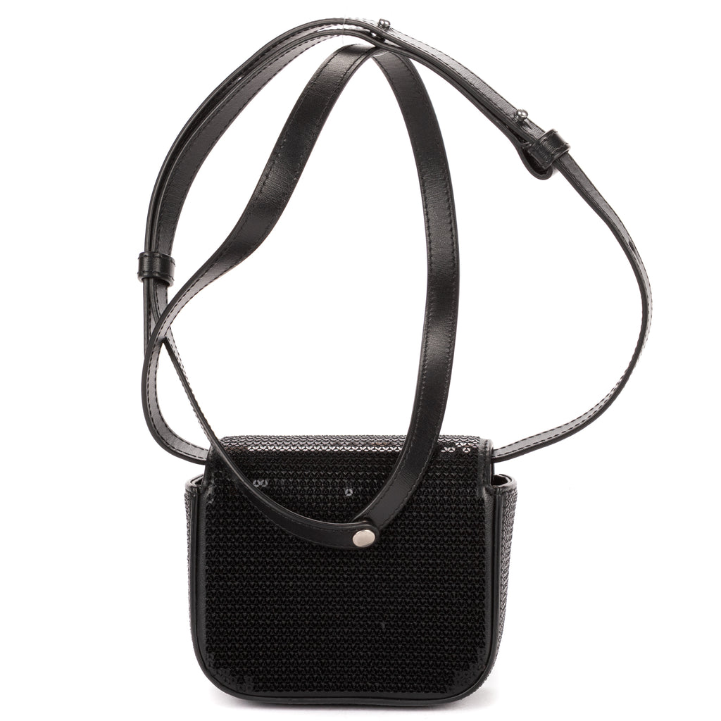 Shoulder Bag Mini Claude Mini Black Sequin Calfskin Leather