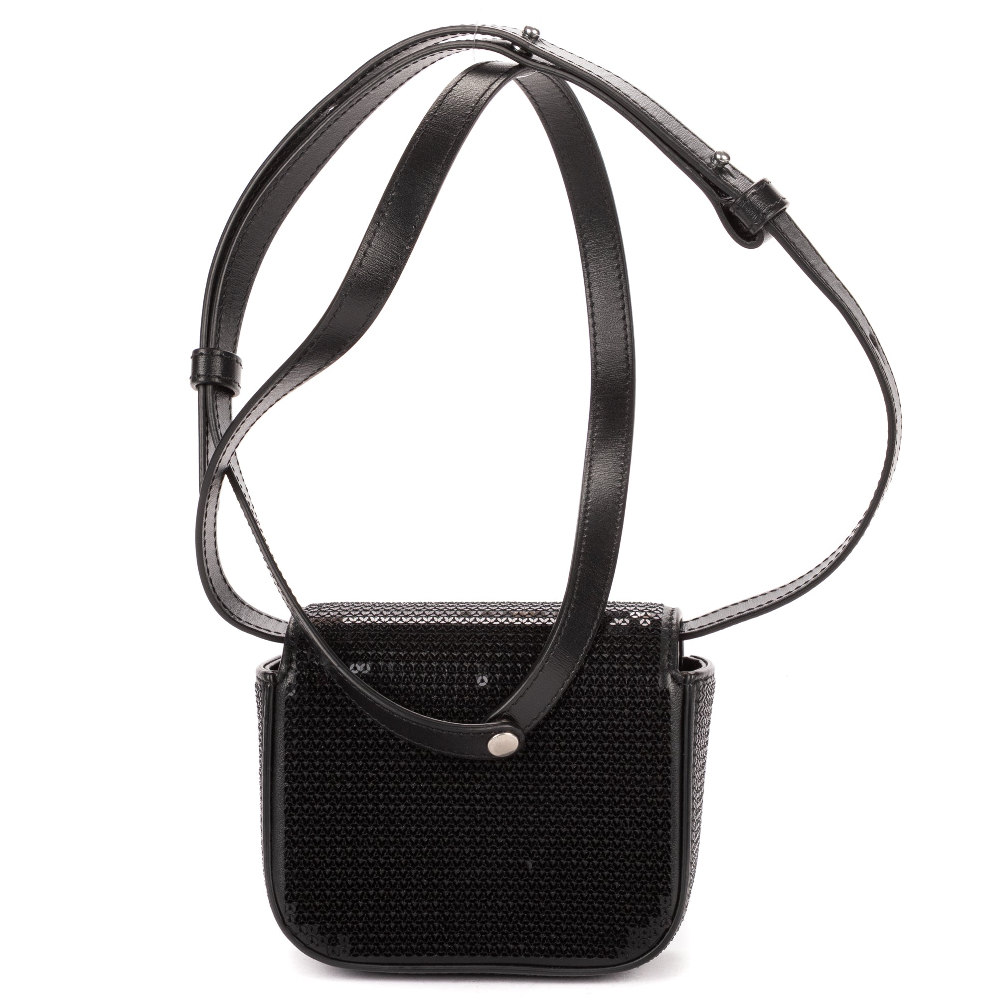 Shoulder Bag Mini Claude Mini Black Sequin Calfskin Leather