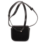 Bolso de Hombro Mini Claude Mini Cuero de Ternera con Lentejuelas Negras