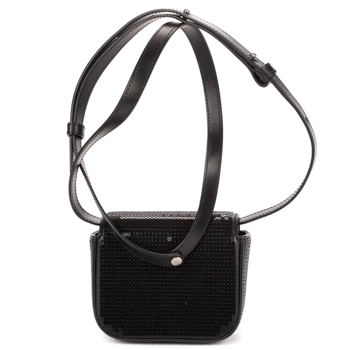 Shoulder Bag Mini Claude Mini Black Sequin Calfskin Leather