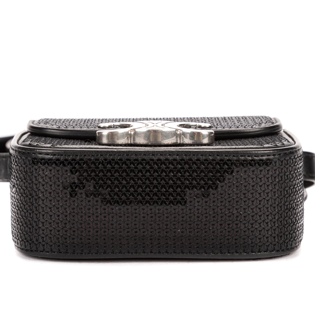 Shoulder Bag Mini Claude Mini Black Sequin Calfskin Leather