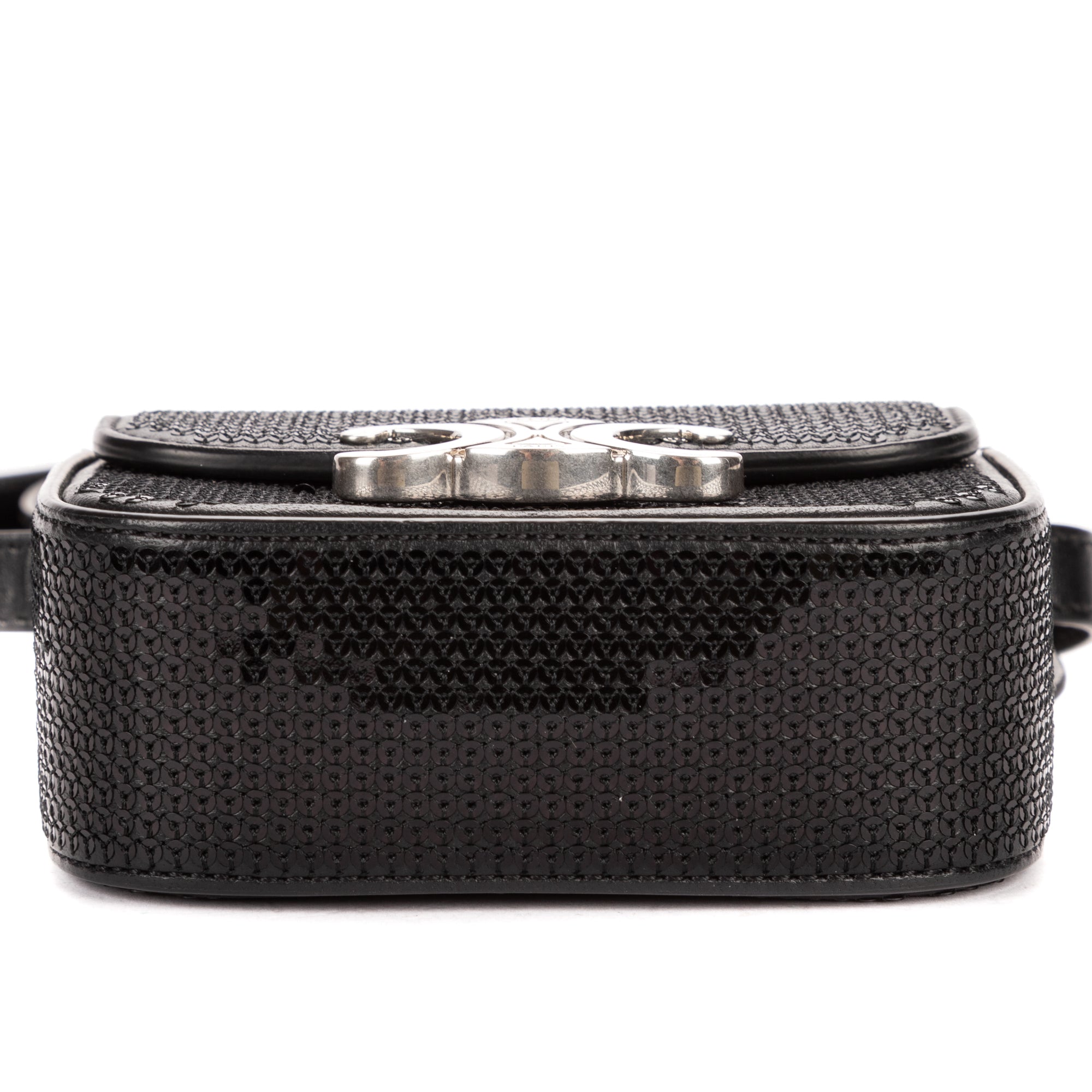 Shoulder Bag Mini Claude Mini Black Sequin Calfskin Leather