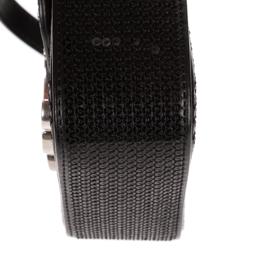 Shoulder Bag Mini Claude Mini Black Sequin Calfskin Leather