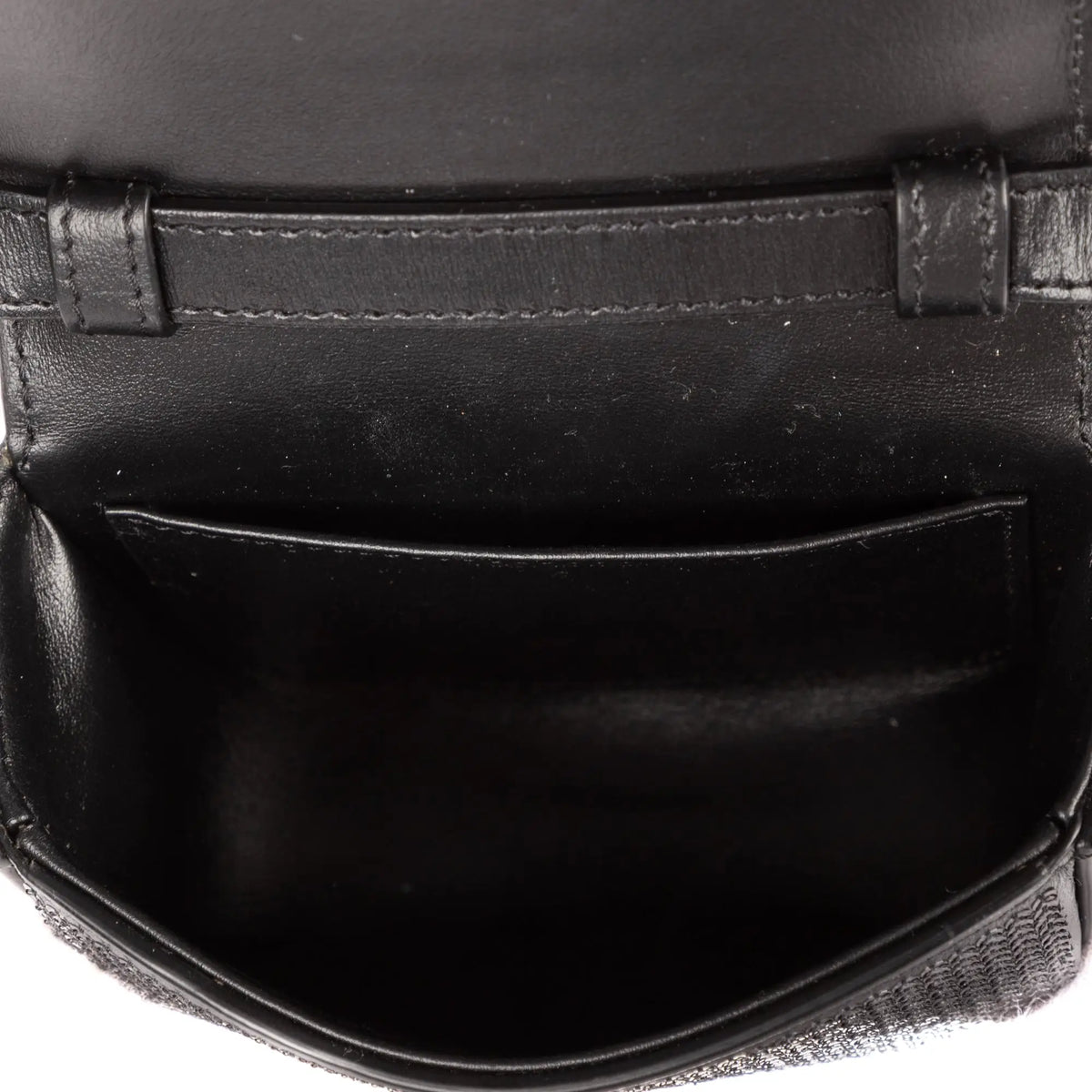 Bolso de Hombro Mini Claude Mini Cuero de Ternera con Lentejuelas Negras
