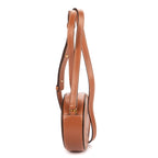 Shoulder Bag Oval Crossbody Tan Smooth Calfskin Leather