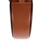 Shoulder Bag Oval Crossbody Tan Smooth Calfskin Leather