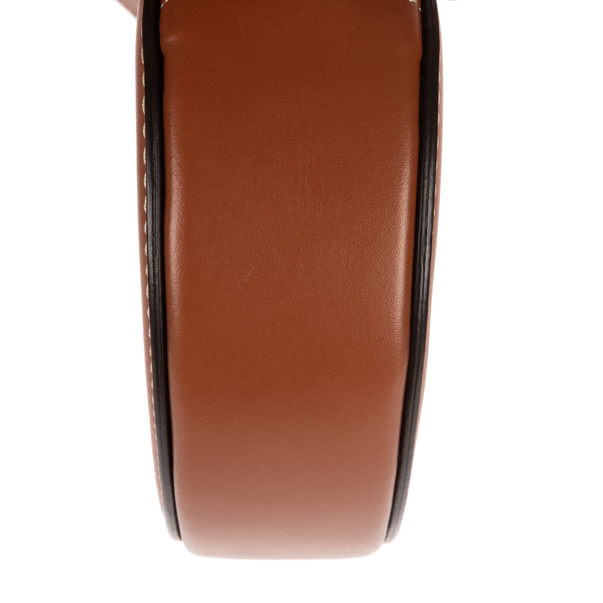 Shoulder Bag Oval Crossbody Tan Smooth Calfskin Leather