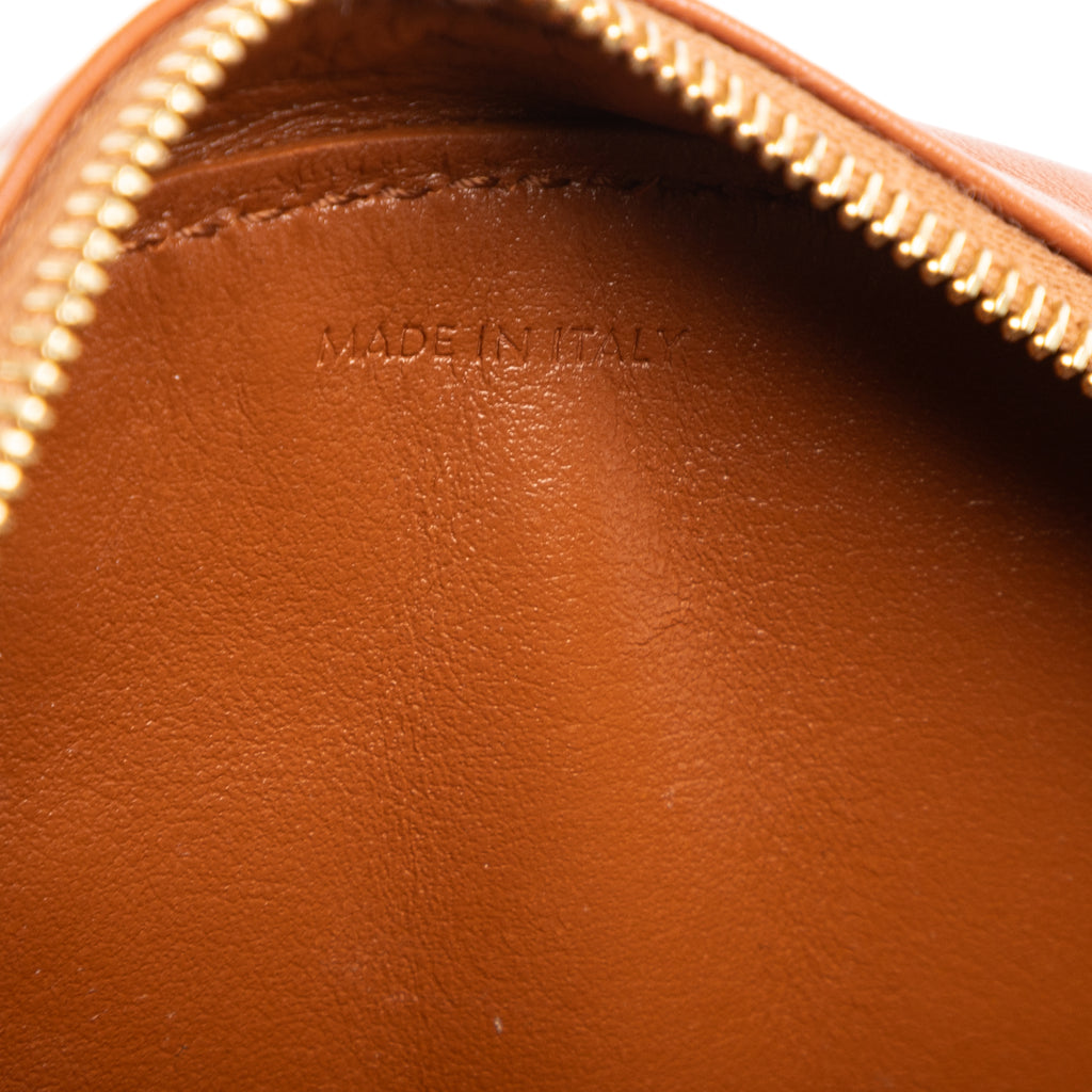 Shoulder Bag Oval Crossbody Tan Smooth Calfskin Leather