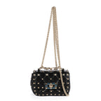 Shoulder Bag Mini Rockstud Spike Crossbody Mini Black Studded Quilted Calfskin Leather