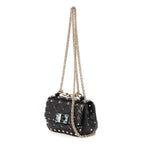 Shoulder Bag Mini Rockstud Spike Crossbody Mini Black Studded Quilted Calfskin Leather