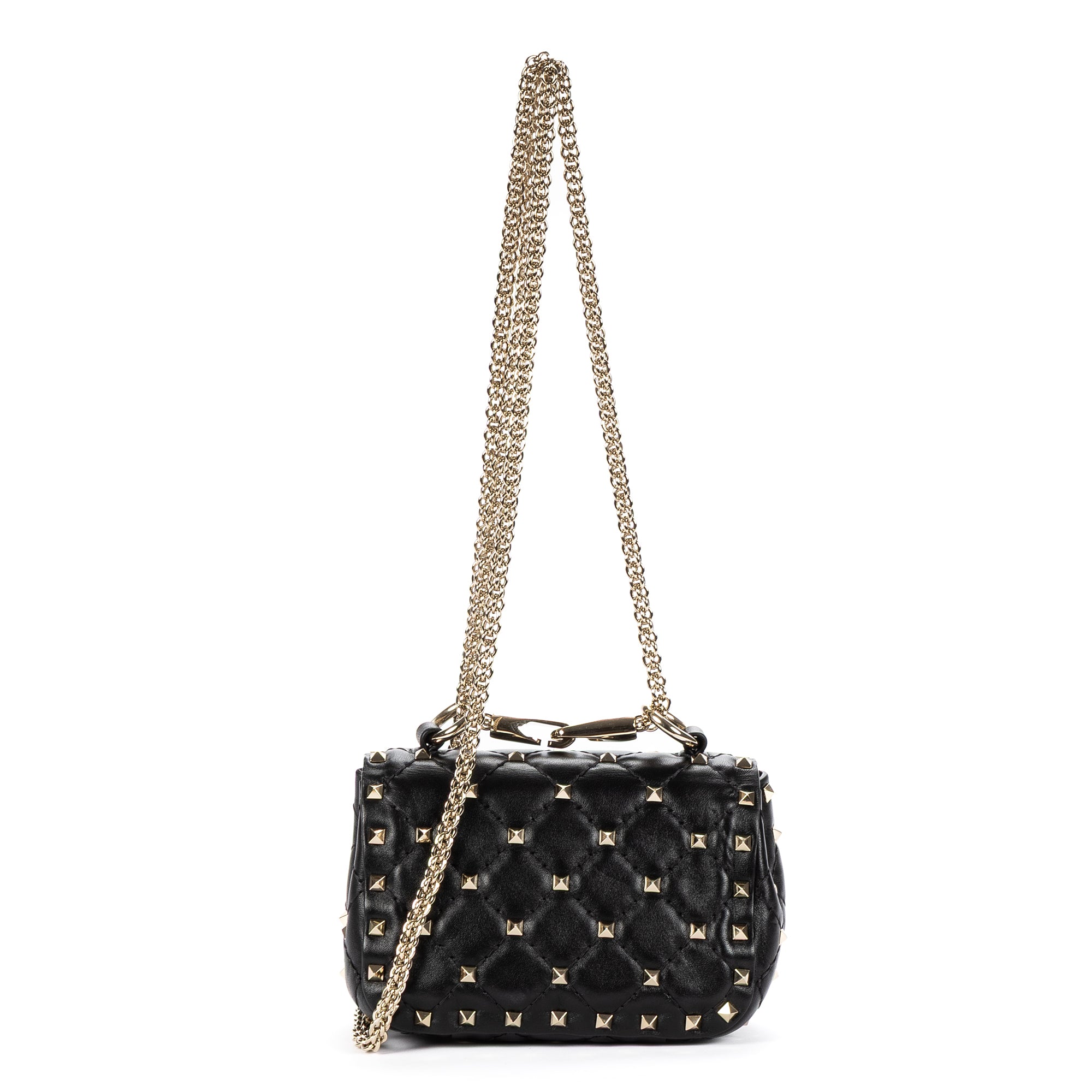 Shoulder Bag Mini Rockstud Spike Crossbody Mini Black Studded Quilted Calfskin Leather