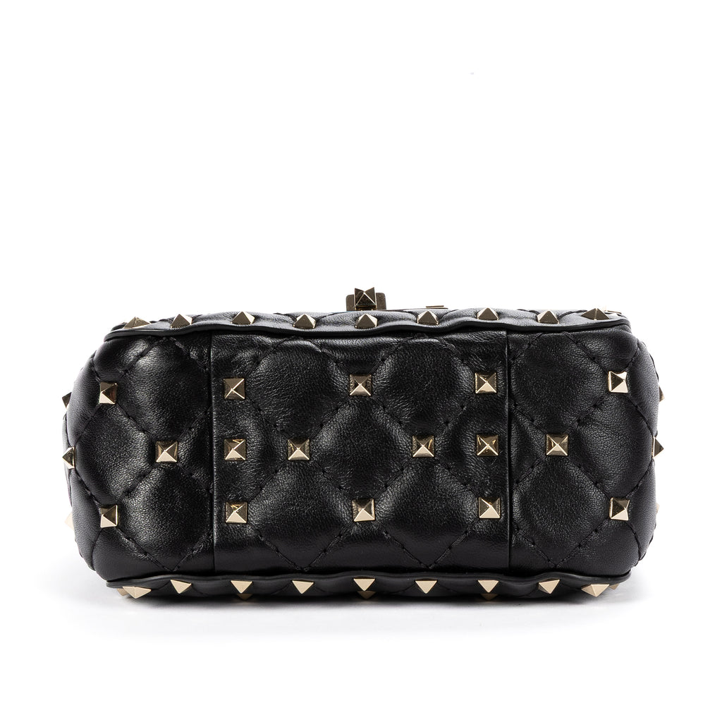 Shoulder Bag Mini Rockstud Spike Crossbody Mini Black Studded Quilted Calfskin Leather