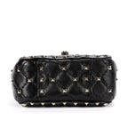Shoulder Bag Mini Rockstud Spike Crossbody Mini Black Studded Quilted Calfskin Leather