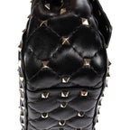 Shoulder Bag Mini Rockstud Spike Crossbody Mini Black Studded Quilted Calfskin Leather