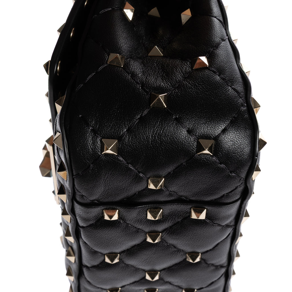 Shoulder Bag Mini Rockstud Spike Crossbody Mini Black Studded Quilted Calfskin Leather