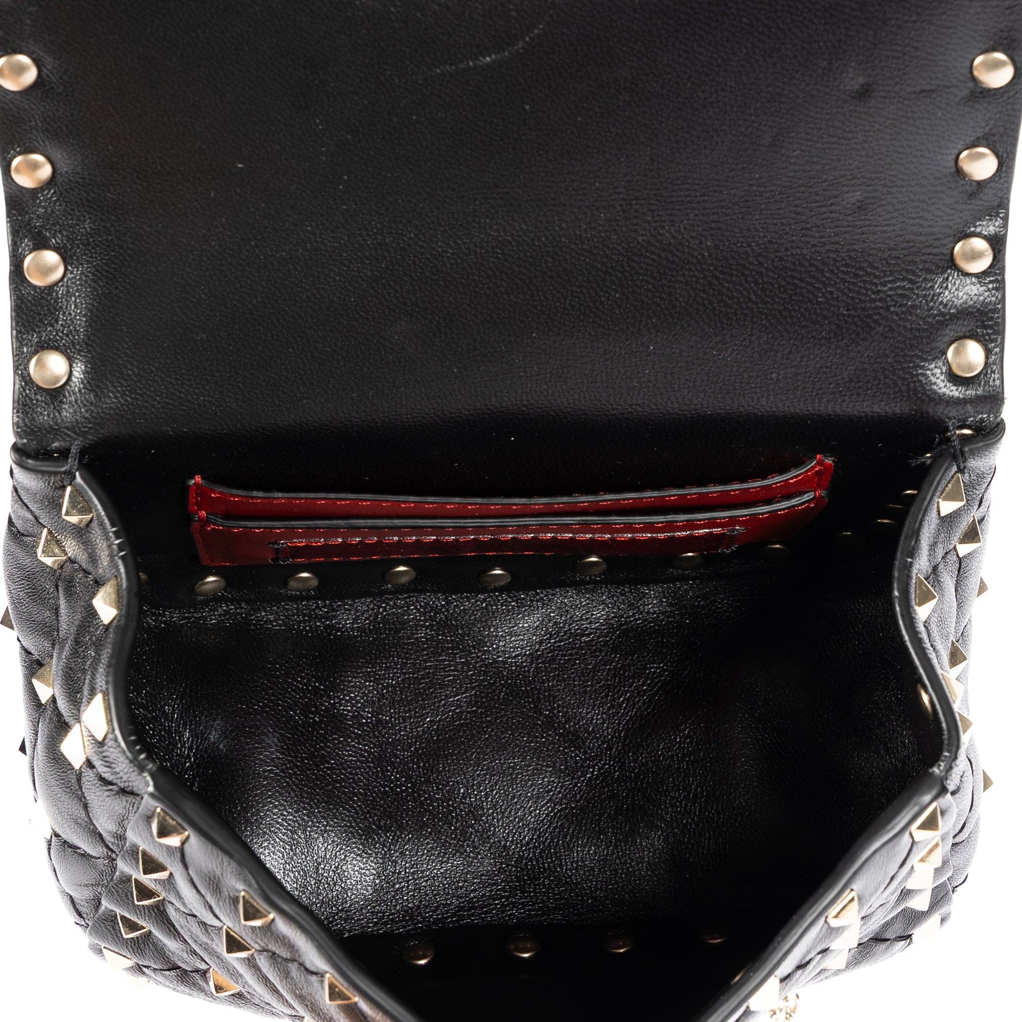 Shoulder Bag Mini Rockstud Spike Crossbody Mini Black Studded Quilted Calfskin Leather