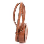 Shoulder Bag Oval Crossbody Tan Smooth Calfskin Leather