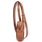 Shoulder Bag Oval Crossbody Tan Smooth Calfskin Leather