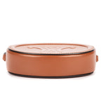 Shoulder Bag Oval Crossbody Tan Smooth Calfskin Leather