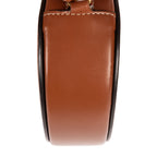 Shoulder Bag Oval Crossbody Tan Smooth Calfskin Leather