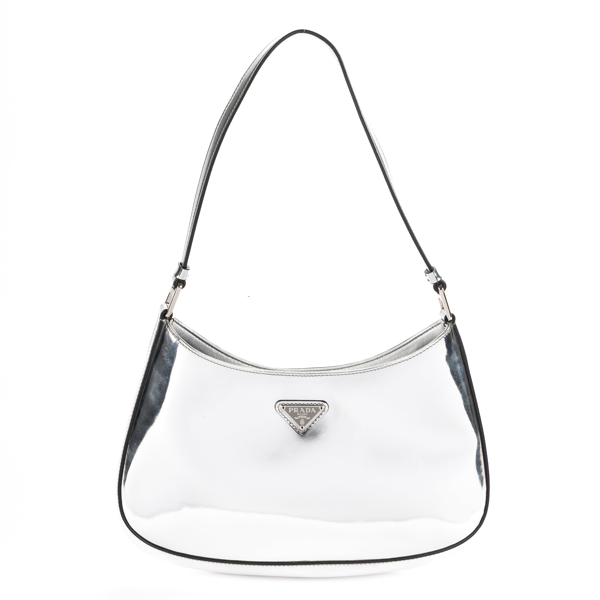 Shoulder Bag Cleo Silver Brushed Silver Leather