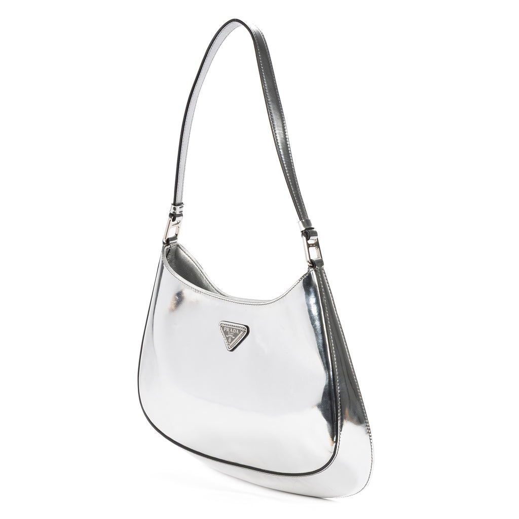 Shoulder Bag Cleo Silver Brushed Silver Leather