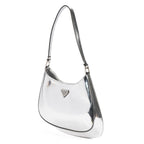 Shoulder Bag Cleo Silver Brushed Silver Leather