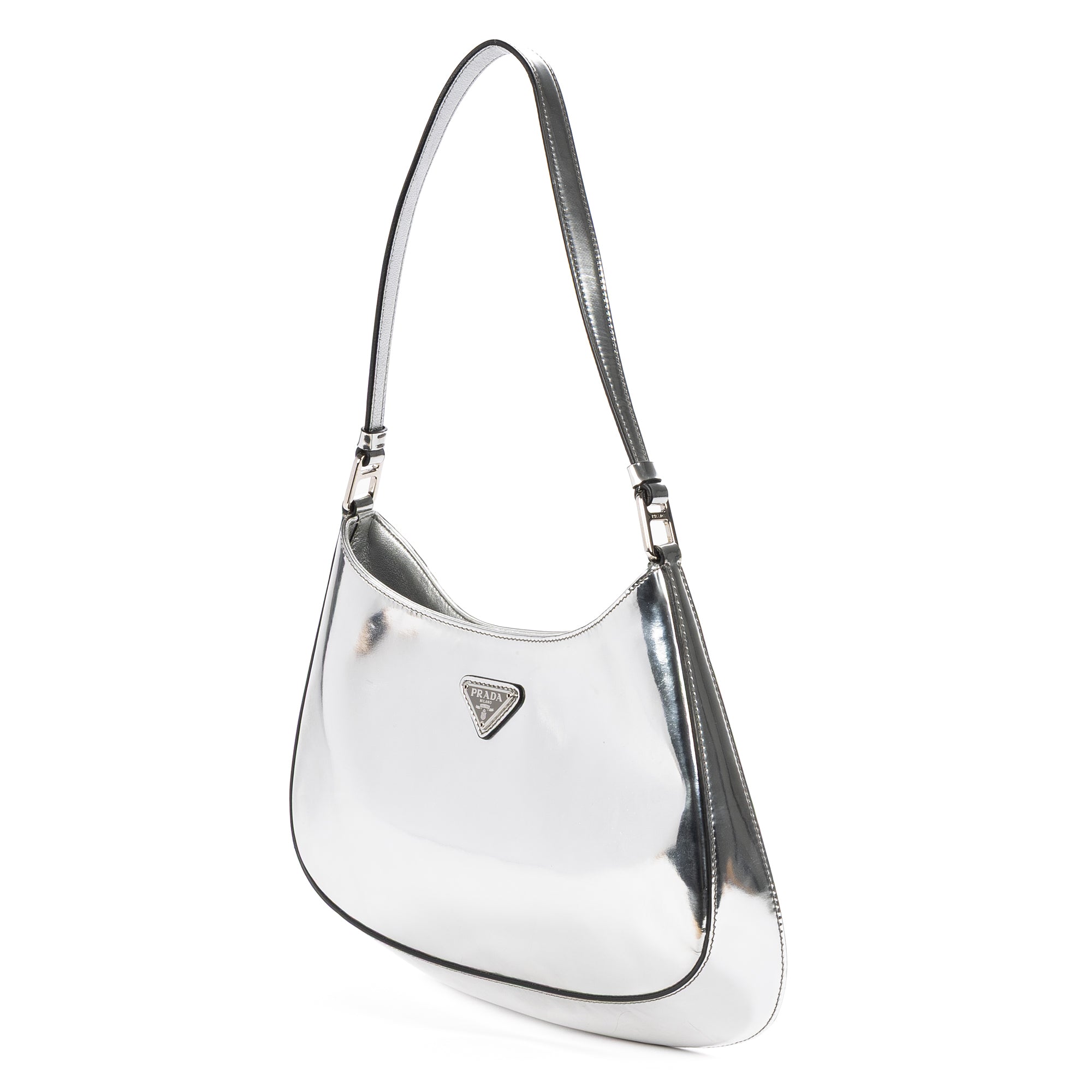 Shoulder Bag Cleo Silver Brushed Silver Leather