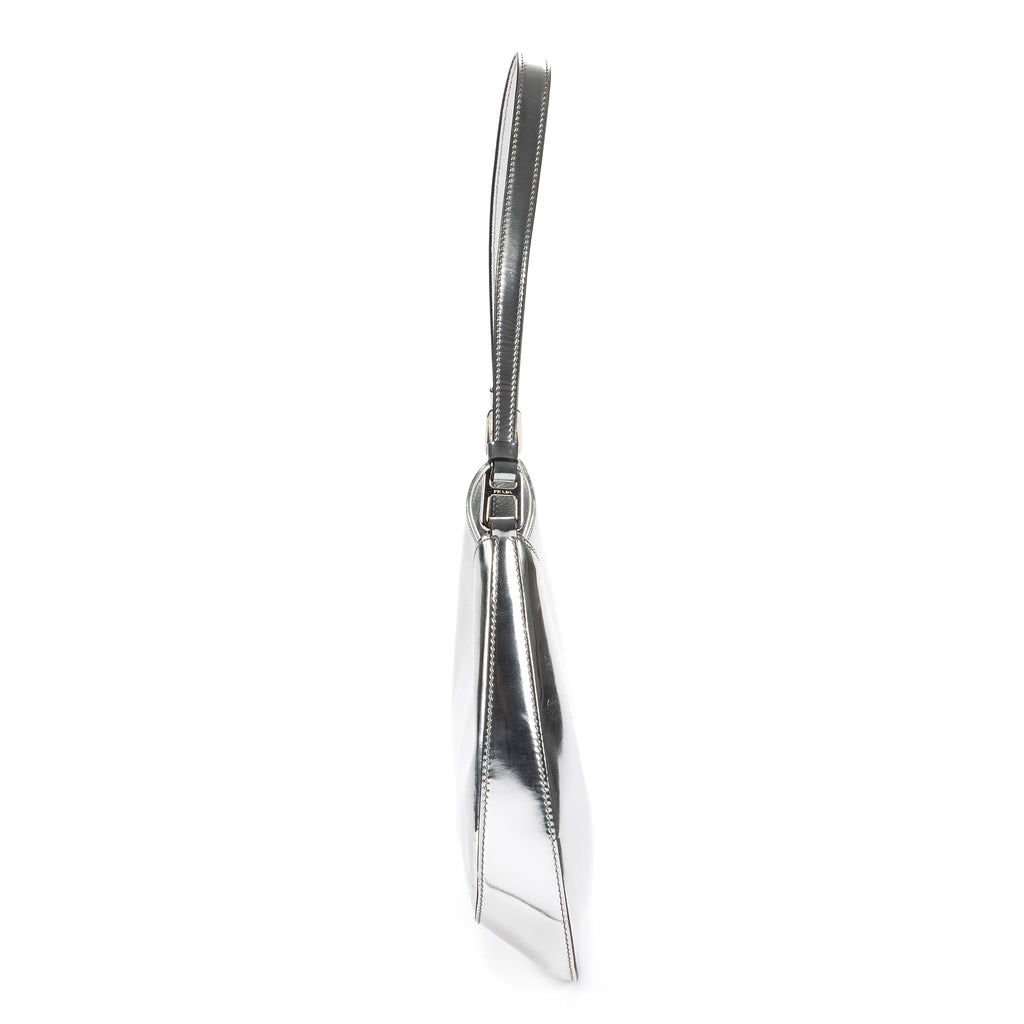 Shoulder Bag Cleo Silver Brushed Silver Leather