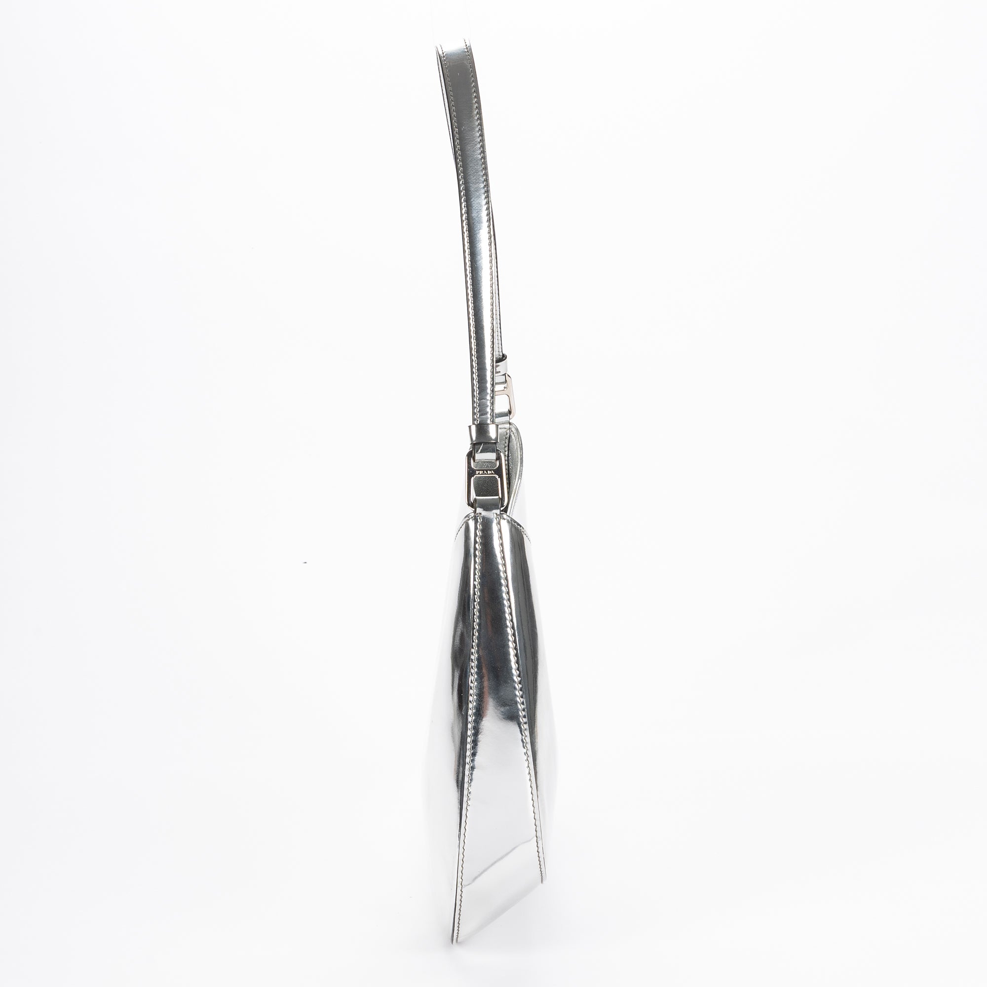 Shoulder Bag Cleo Silver Brushed Silver Leather