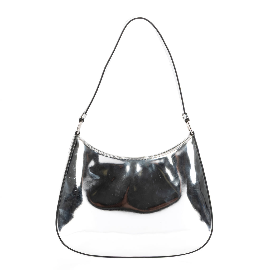 Shoulder Bag Cleo Silver Brushed Silver Leather