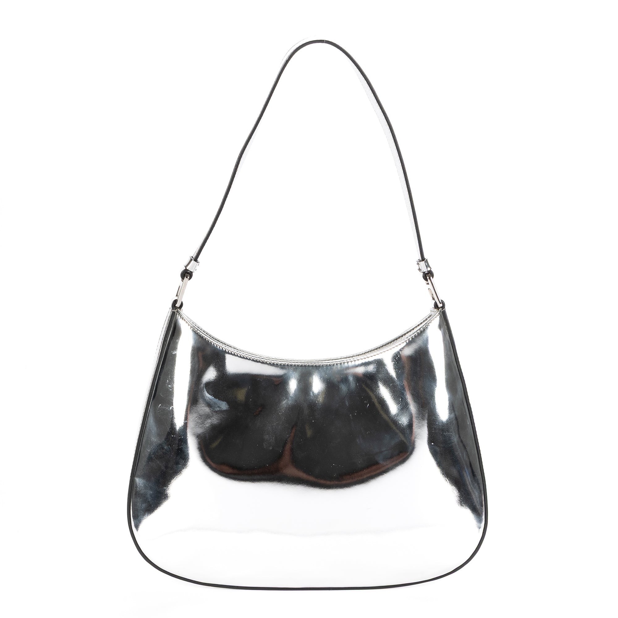 Shoulder Bag Cleo Silver Brushed Silver Leather