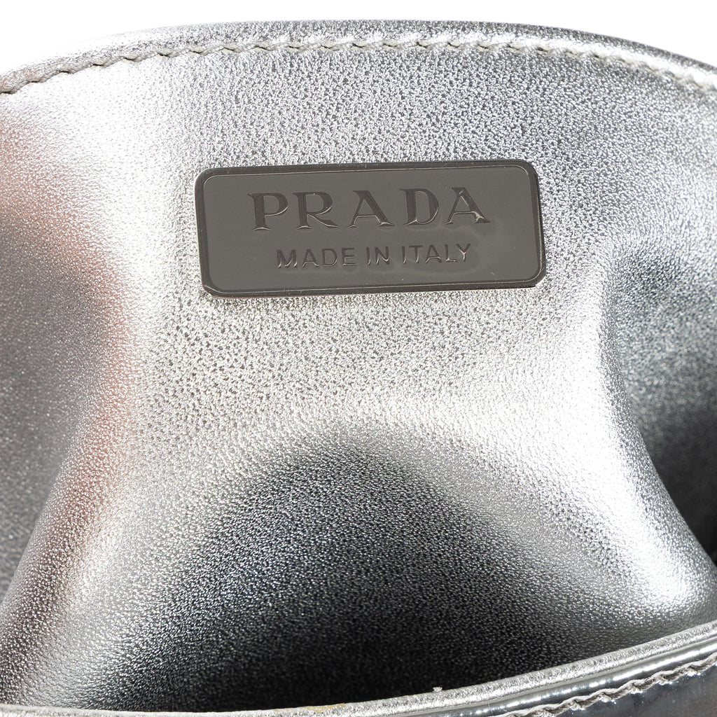 Shoulder Bag Cleo Silver Brushed Silver Leather