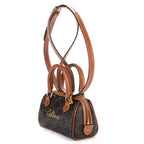 Shoulder Bag Mini Boston Crossbody Mini Dark Brown Triomphe Coated Canvas