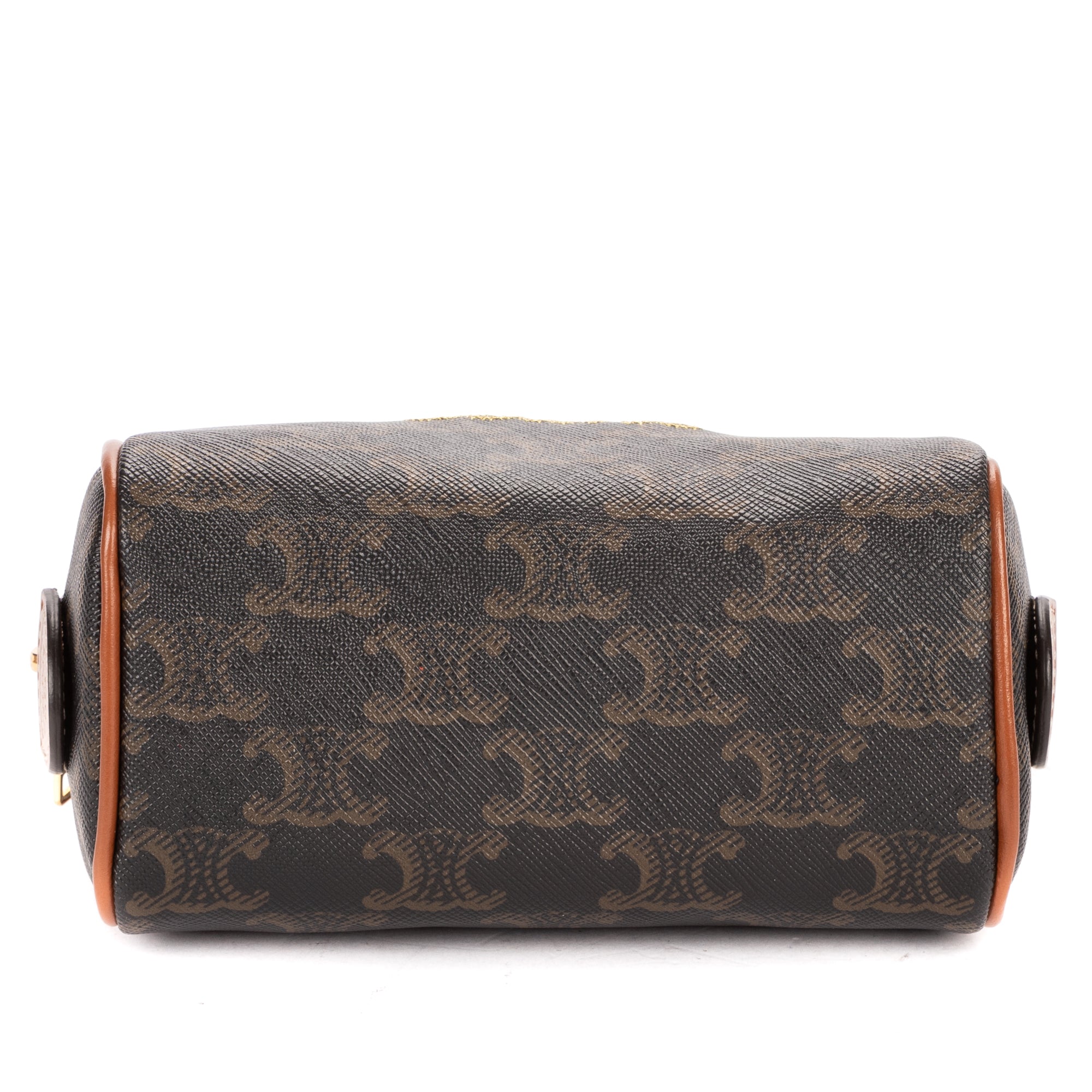 Shoulder Bag Mini Boston Crossbody Mini Dark Brown Triomphe Coated Canvas