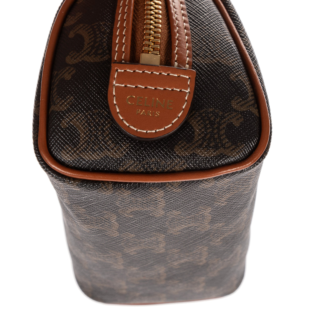Shoulder Bag Mini Boston Crossbody Mini Dark Brown Triomphe Coated Canvas
