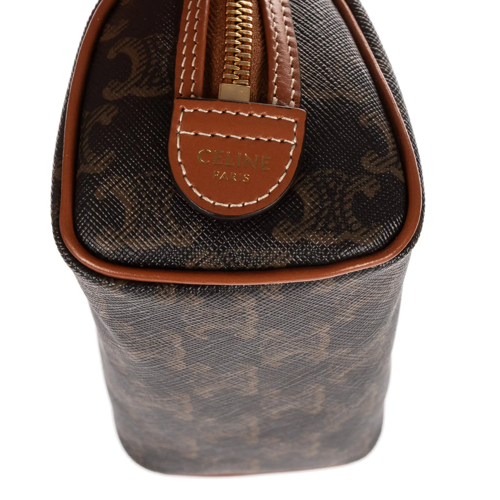 Shoulder Bag Mini Boston Crossbody Mini Dark Brown Triomphe Coated Canvas