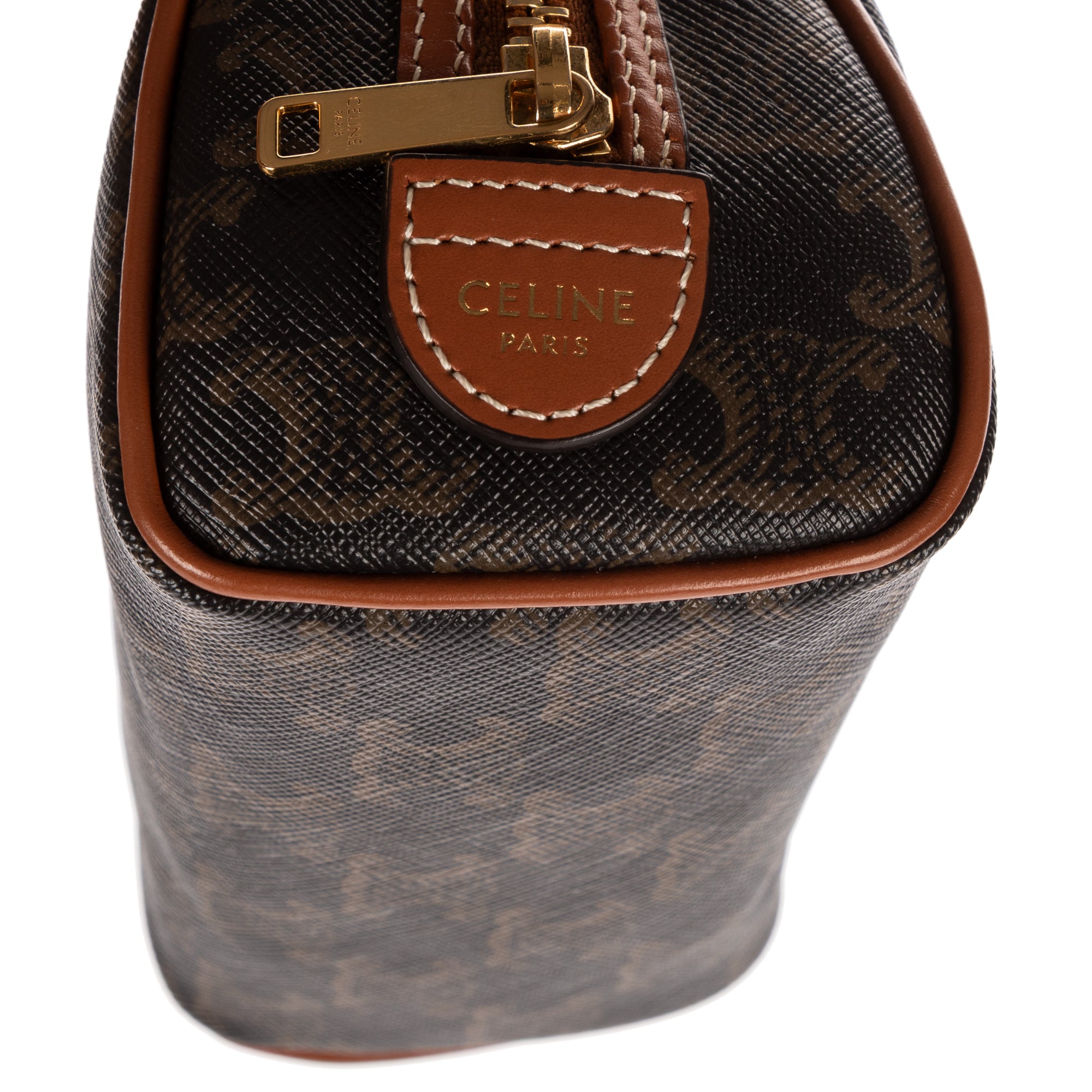 Shoulder Bag Mini Boston Crossbody Mini Dark Brown Triomphe Coated Canvas