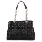 Shoulder Bag Medium Soft Shopping Tote Medium Black Cannage Lambskin Leather