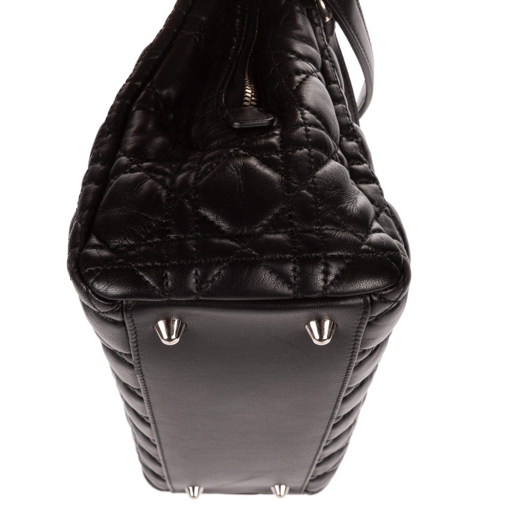 Shoulder Bag Medium Soft Shopping Tote Medium Black Cannage Lambskin Leather