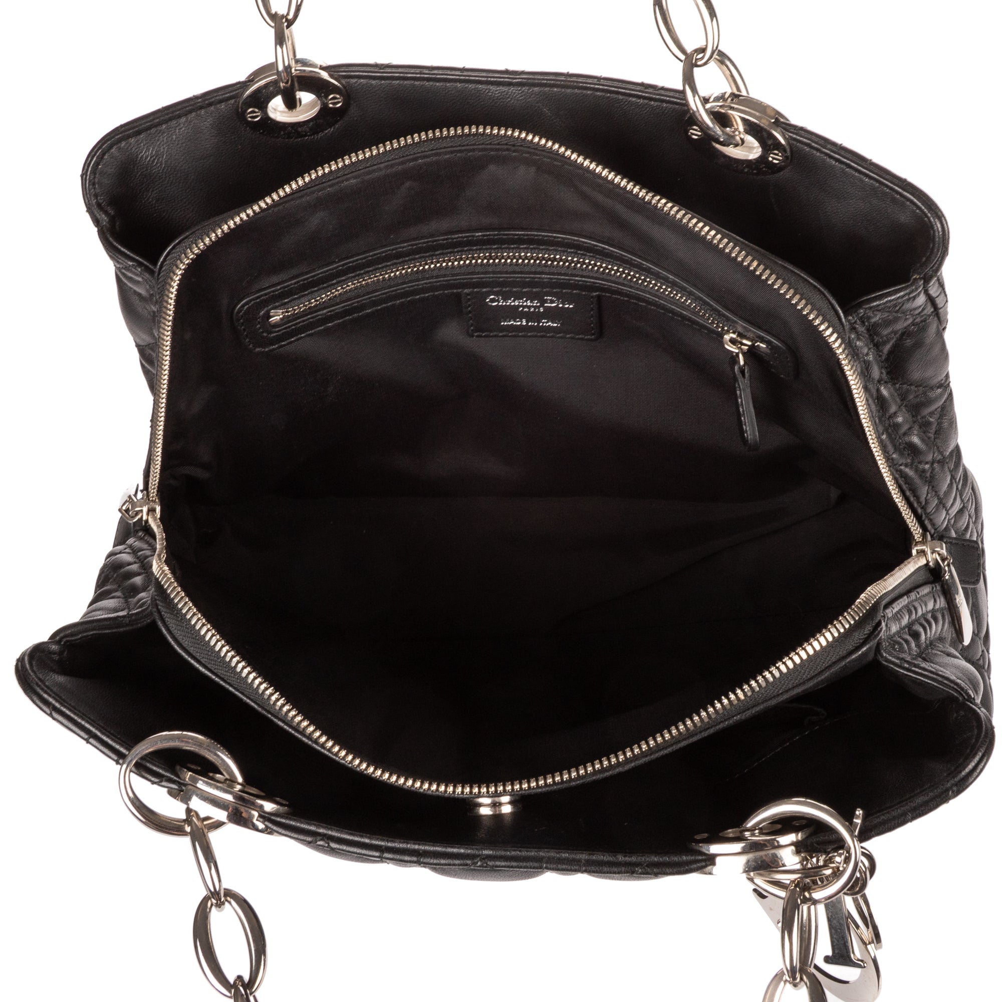 Shoulder Bag Medium Soft Shopping Tote Medium Black Cannage Lambskin Leather