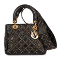 Shoulder Bag Medium Studded Supple Lady Dior Medium Black Studded Cannage Lambskin Leather