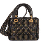 Shoulder Bag Medium Studded Supple Lady Dior Medium Black Studded Cannage Lambskin Leather