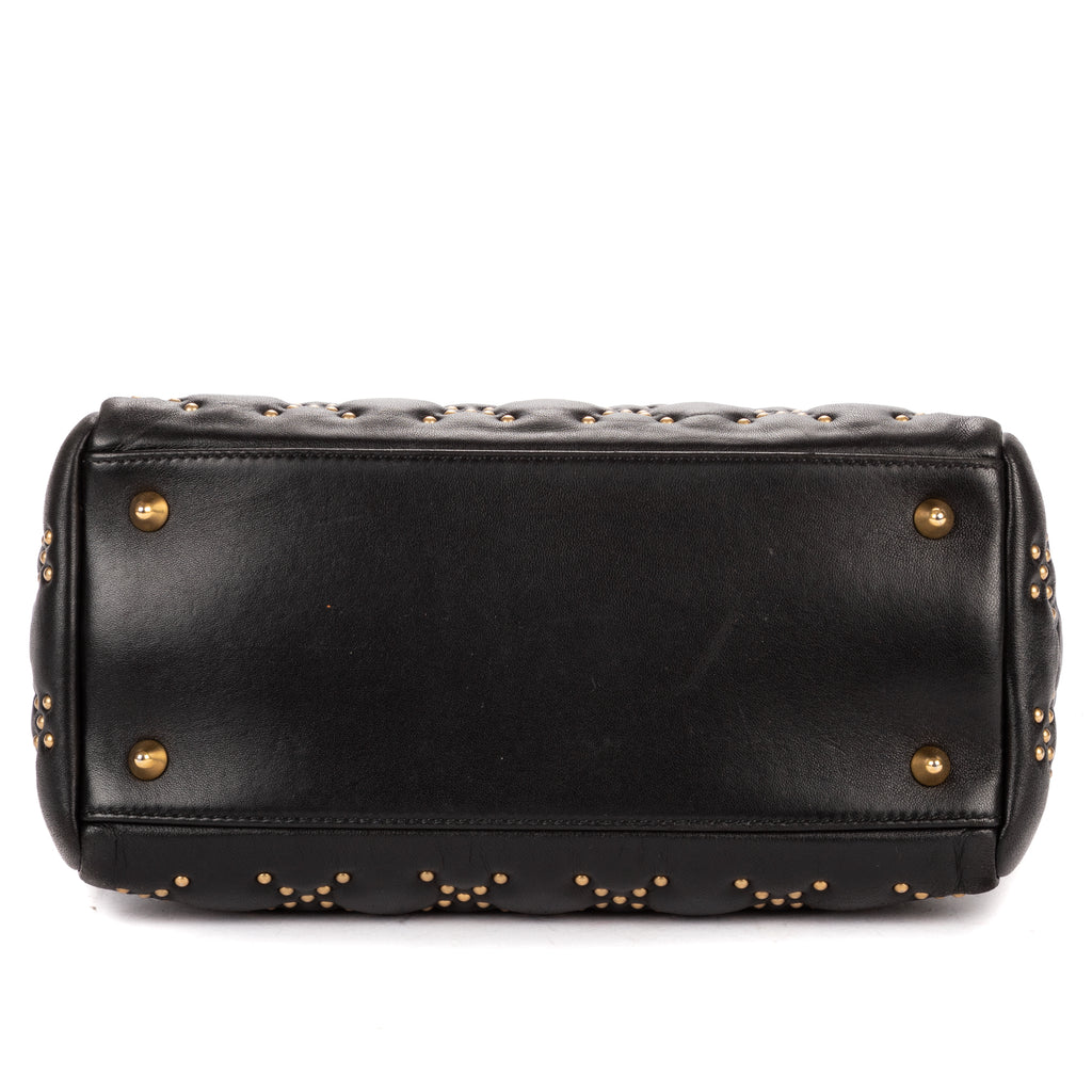 Shoulder Bag Medium Studded Supple Lady Dior Medium Black Studded Cannage Lambskin Leather