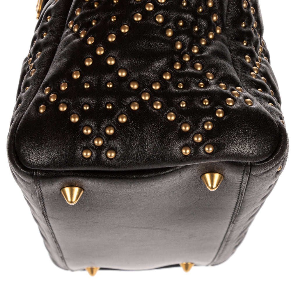 Shoulder Bag Medium Studded Supple Lady Dior Medium Black Studded Cannage Lambskin Leather