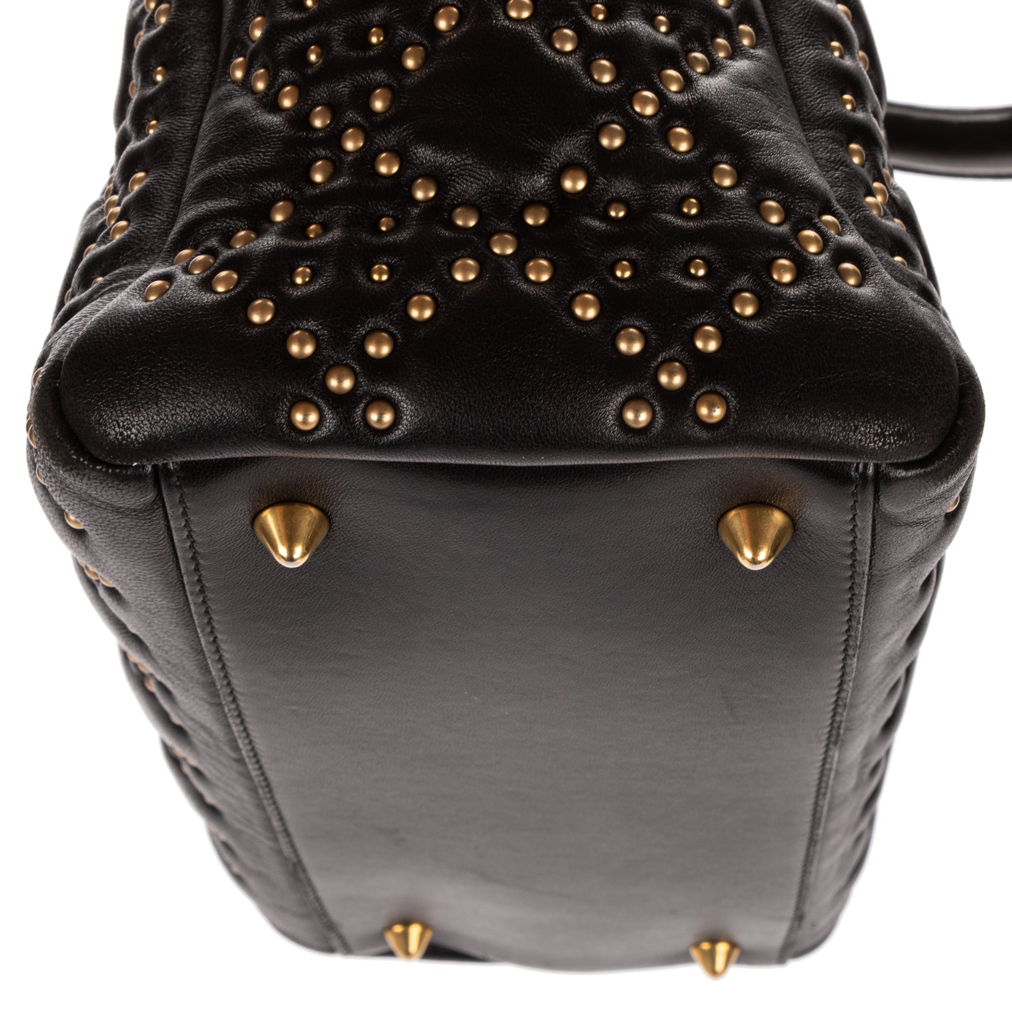 Shoulder Bag Medium Studded Supple Lady Dior Medium Black Studded Cannage Lambskin Leather